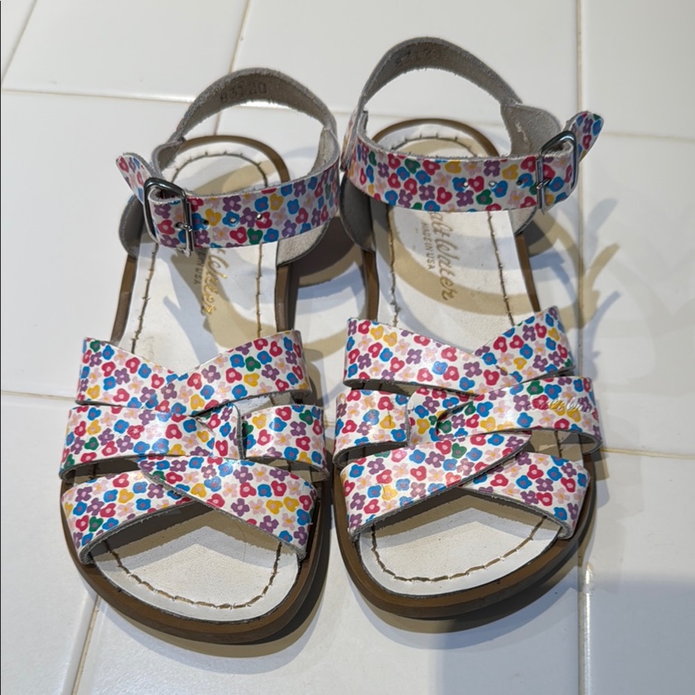 Salt Water Sandals by Hoy Red and Pink Floral Sandals